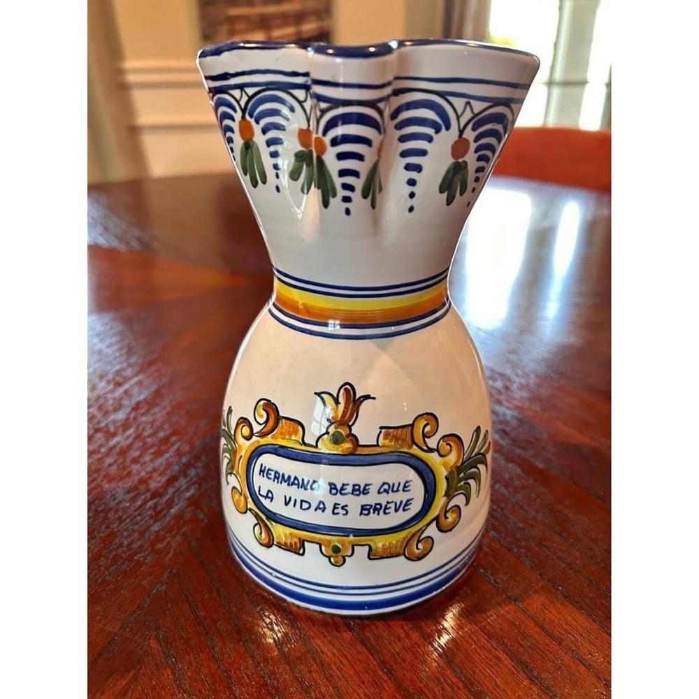 Made‎ in Spain Sangria Pitcher "Hermano Bebe Que La Vida Es Breve" 7"